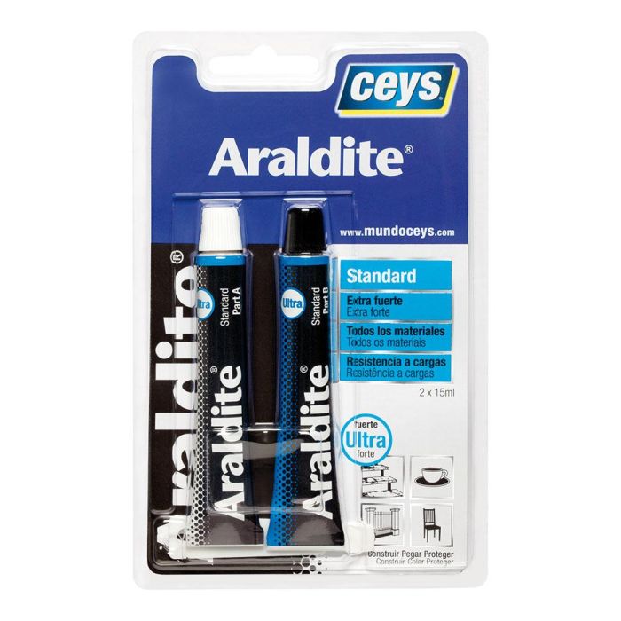 Ceys Araldite Standard Blister Grande 15 + 15 ml Adhesivo Epoxy de Dos Componentes