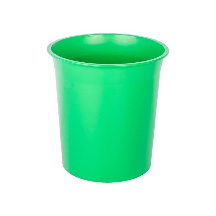 Papelera Plastico Cerrada 16 Litros Verde