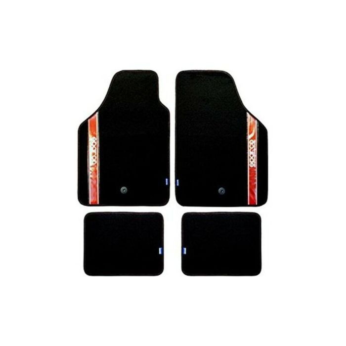 Sparco 03763BRS Alfombras de Moqueta Strada Universales Antideslizantes Negro/Rojo