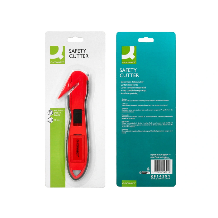 Q-connect xd-g03 Cúter de Seguridad Mango Plástico Ancho Cuchilla 18 mm Blíster 1 Unidad 7
