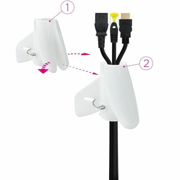 Organizador de Cables NANOCABLE 10.36.0002-W Blanco Plástico 2 Organizador de Cables NANOCABLE 10.36.0002-W Blanco Plástico 2