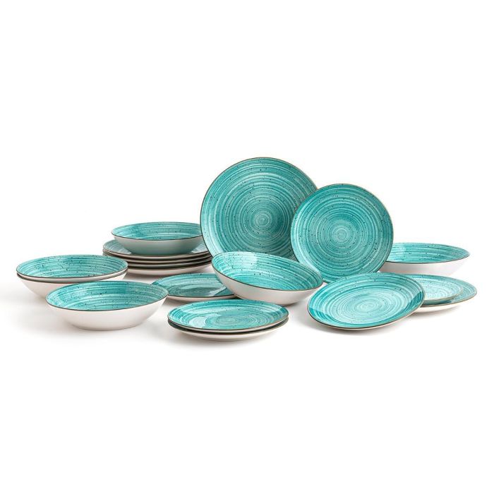 Quid Vajilla Porcelana Montreal Turquesa 18 Piezas para 6 Personas Apto Lavavajillas Microondas 1 Quid Vajilla Porcelana Montreal Turquesa 18 Piezas para 6 Personas Apto Lavavajillas Microondas 1