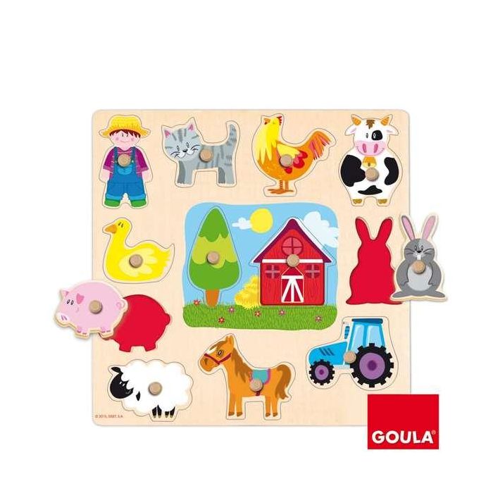 Goula Puzzle Siluetas Granja Madera 12 Piezas 31x30x1.5 cm 4