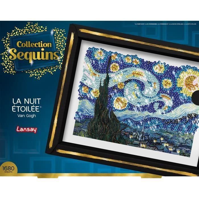 Lansay LAN3181860203446 Kit de ocio creativo de Lentejuelas: La Noche Estrellada de Van Gogh, ideal +14 años 3