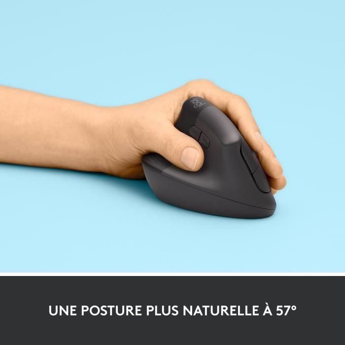 Logitech Lift Ratón Vertical Ergonómico Óptico para Zurdos RF Inalámbrico + Bluetooth 4000 DPI Grafito 2 Logitech Lift Ratón Vertical Ergonómico Óptico para Zurdos RF Inalámbrico + Bluetooth 4000 DPI Grafito 2