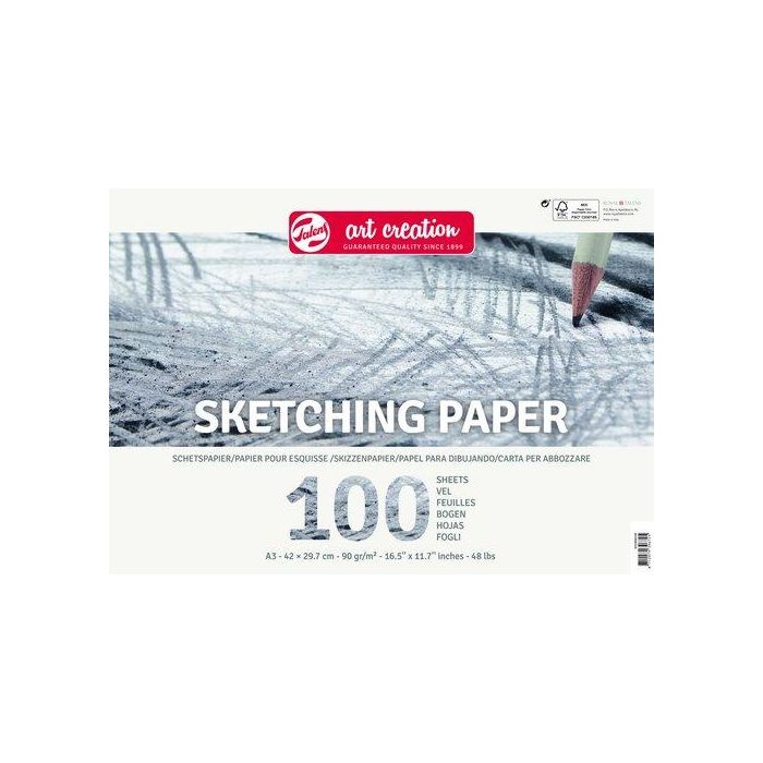 Bloc De Dibujo Talens Art Creation Esbozo Con Espiral Liso A3 90G 100H