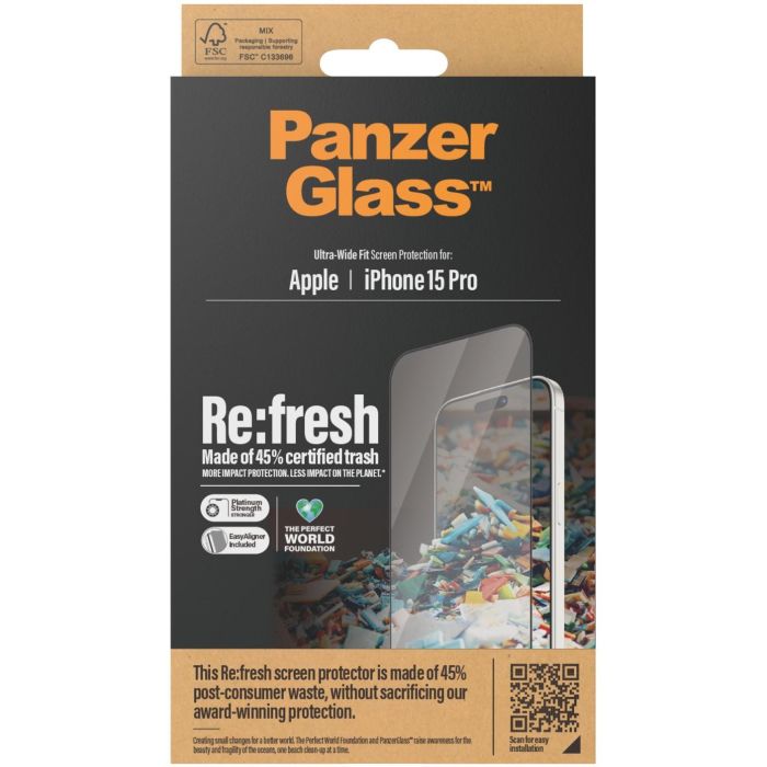 PanzerGlass Protector de Pantalla iPhone 15 Pro Re:fresh UW. Aligner 1 PanzerGlass Protector de Pantalla iPhone 15 Pro Re:fresh UW. Aligner 1