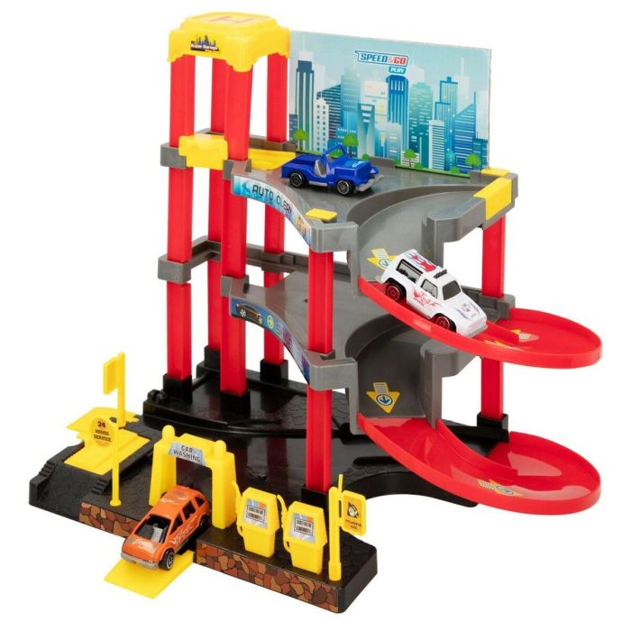 Garaje Parking con Vehículos Speed & Go 37 x 29 x 25 cm (4 Unidades) 6 Garaje Parking con Vehículos Speed & Go 37 x 29 x 25 cm (4 Unidades) 6