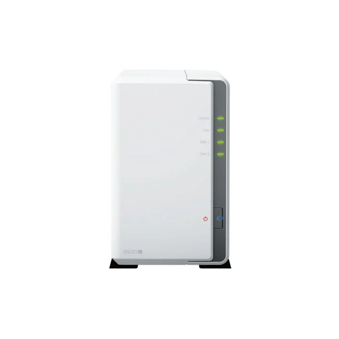 Synology DiskStation DS223j Servidor NAS de 2 Bahías, CPU Realtek RTD1619B, 1 GB DDR4, 1 GbE