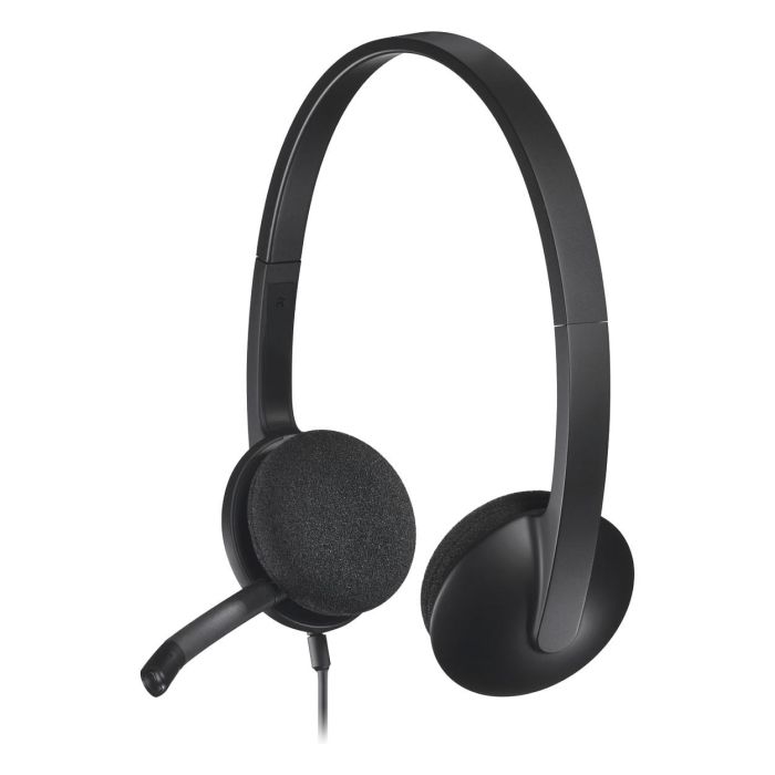 Logitech H340 USB Headset, Auriculares con Micrófono con Cancelación de Ruido para Llamadas y Uso Diario