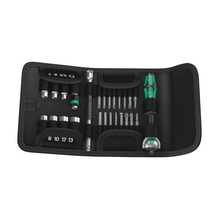 Wera 05051045001 Kraftform Kompakt Zyklop Speed - Juego de llaves de tubo, 26 piezas con mango de carraca y giratorio, 5.5-13 mm