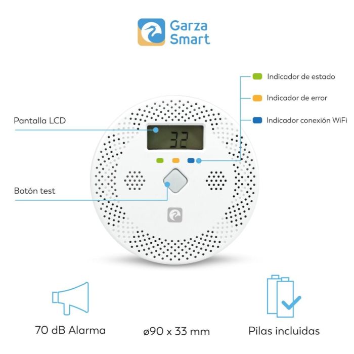 Detector de Seguridad de Co Smart Wifi Garza 401348C 1 Detector de Seguridad de Co Smart Wifi Garza 401348C 1