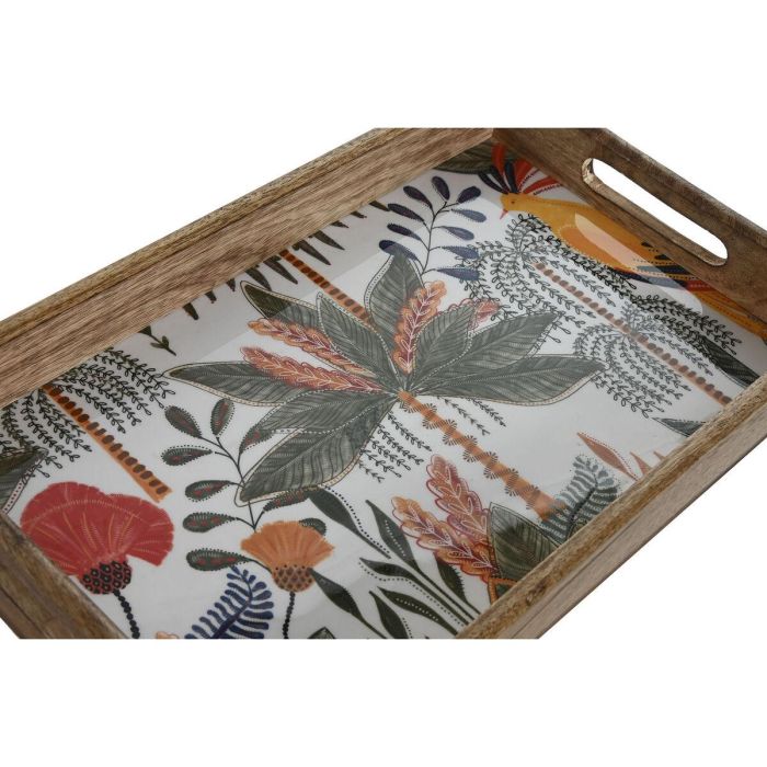 DKD Home Decor Bandeja Tropical 24 de Madera de Mango Acabado Decape con Palmera Verde Naranja 27x43.5x5.5 cm Set de 2 2 DKD Home Decor Bandeja Tropical 24 de Madera de Mango Acabado Decape con Palmera Verde Naranja 27x43.5x5.5 cm Set de 2 2