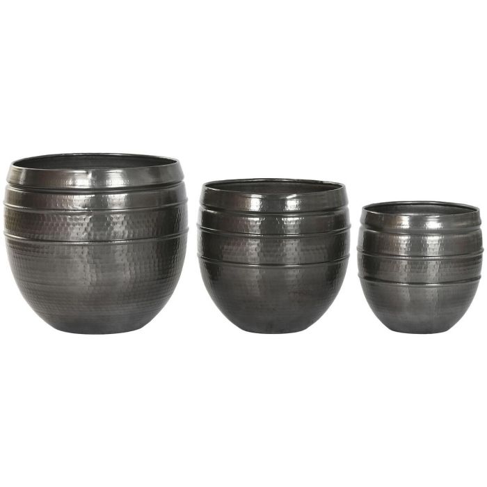 Macetero Moderno DKD Home Decor Gris 40 x 40.5 x 40 cm Set de 3