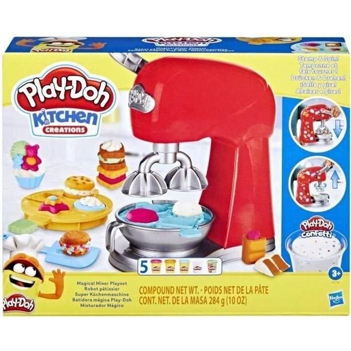 Play-Doh F4718 Batidora Mágica - Kit de Repostería para Crear Pastelitos, Galletas y Tartas con Plastilina, Glaseado y Moldes, +3 años