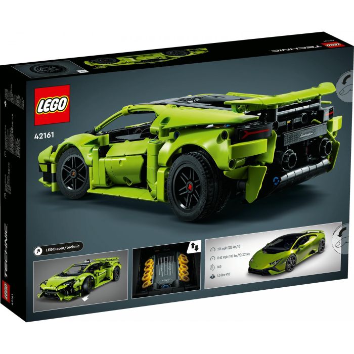 LEGO 42161 Lamborghini Huracán Tecnica Technic, réplica detallada de superdeportivo con motor V10, puertas abatibles, dirección. Edad +9 años 12