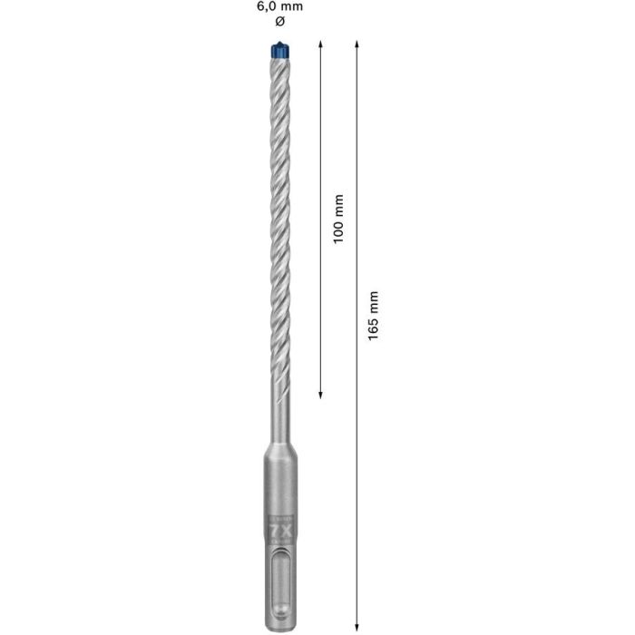 Bosch EXPERT Hammerbohrer SDS plus-7X 6x100x165mm 5 Bosch EXPERT Hammerbohrer SDS plus-7X 6x100x165mm 5