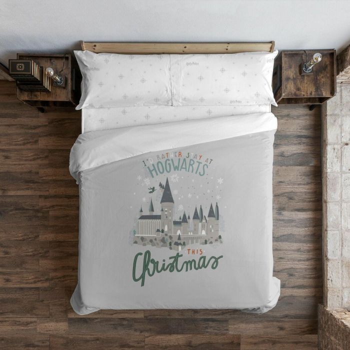 Funda Nórdica Harry Potter Hogwarts in Christmas Multicolor 175 Hilos 240 x 220 cm Cama de 150/160