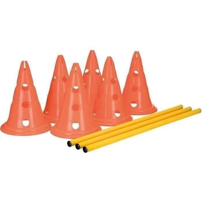 Trixie Kit de Agility para Perros - Lote de 3 Obstáculos con Conos Naranja y Amarillo Ø 23x30 cm y Barras 78 cm