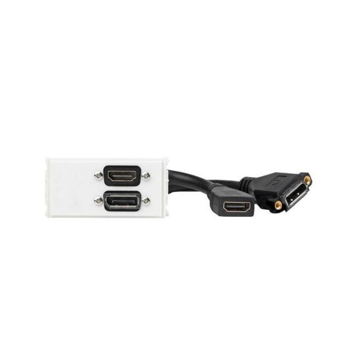Vivolink Outlet Panel Displayport + HDMI, White Vivolink Outlet Panel Displayport + HDMI, White