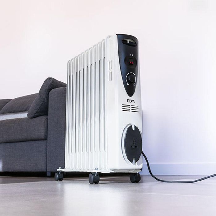 Edm Radiador de aceite 2500W 11 elementos con termostato y protección contra sobrecalentamiento 2