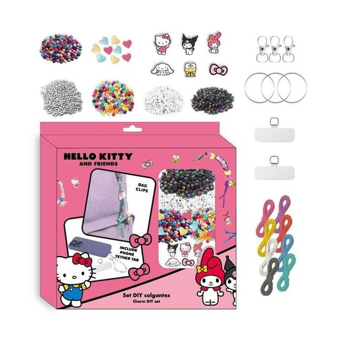 Cerdá Set de Bisutería Hello Kitty con Clip para Bolso, Multicolor - 25.5 x 25.0 x 5.0 cm (Edad +3 años)
