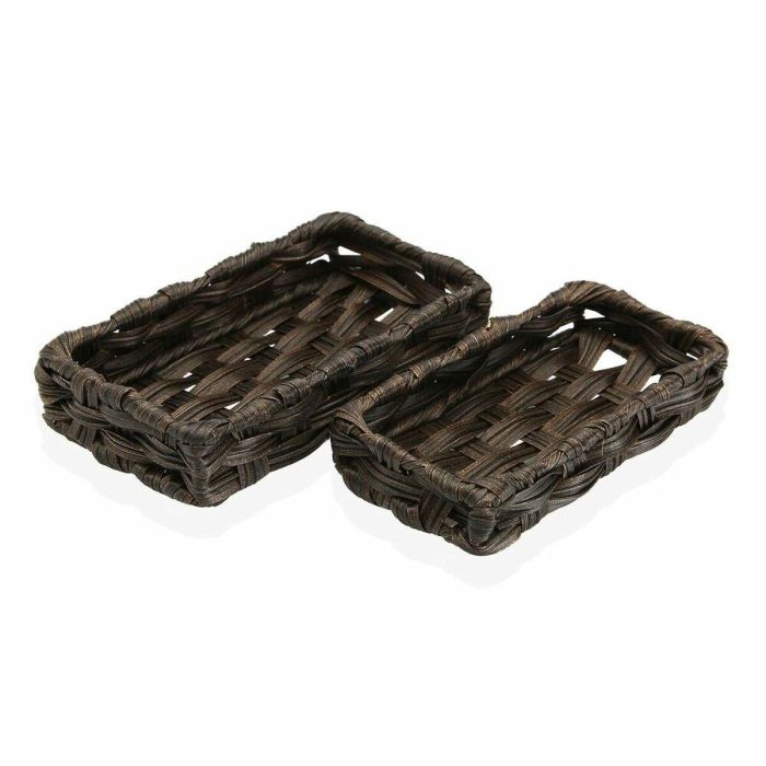 Juego de Cestas Versa Marrón oscuro Polietileno 2 Piezas (11 x 4 x 20 cm) (2 pcs)