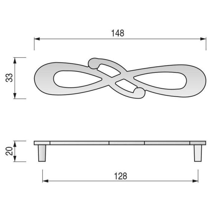 Trentadue Tirador Zamak Helio Cromo 128Mm 1