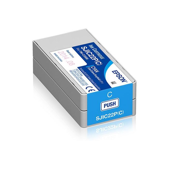 Epson Cartucho de Tinta Cian Colorworks SJIC22PC para C3500 32.5ml Epson Cartucho de Tinta Cian Colorworks SJIC22PC para C3500 32.5ml