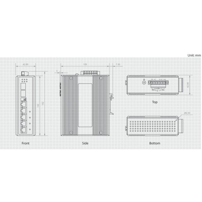 Switch 4x FE IES-0610 2xGSFP 126W 4xPoE 1
