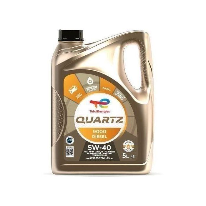 Aceite Motor Total 5L Cuarzo 9000 Diesel 5W40 Aceite Motor Total 5L Cuarzo 9000 Diesel 5W40