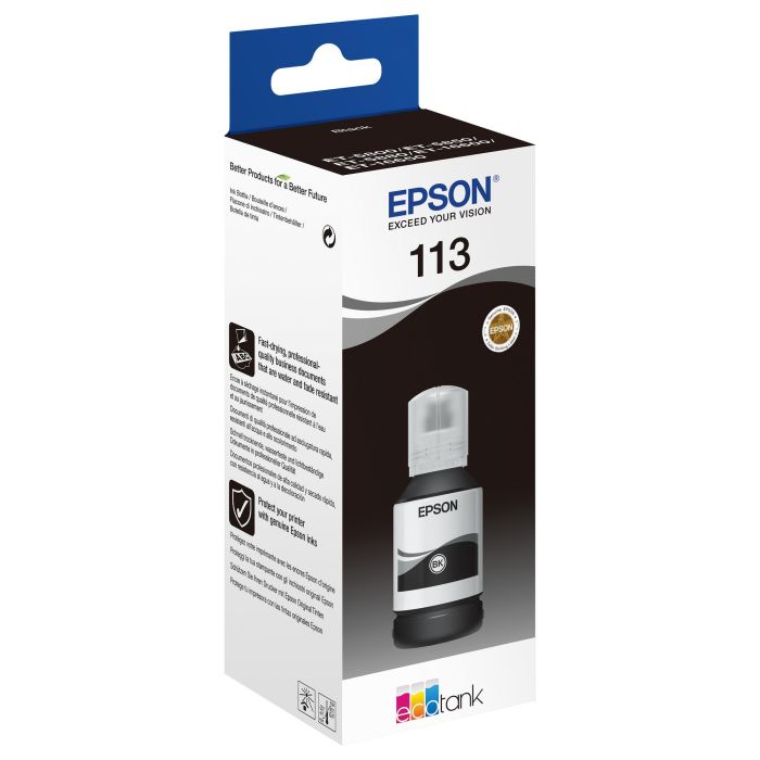 Epson Tinta Bote Negro 113 para EcoTank ET-5850, ET-5800, ET-16650, ET-16600, ET-5880, ET-5170 Epson Tinta Bote Negro 113 para EcoTank ET-5850, ET-5800, ET-16650, ET-16600, ET-5880, ET-5170