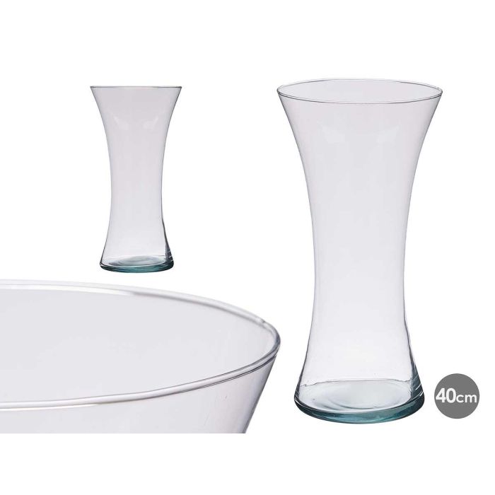 Jarrón de Cristal Boca Abierta 40 cm - Giftdecor - Vidrio Transparente - 36 cm Alto (4 Unidades) Jarrón de Cristal Boca Abierta 40 cm - Giftdecor - Vidrio Transparente - 36 cm Alto (4 Unidades)