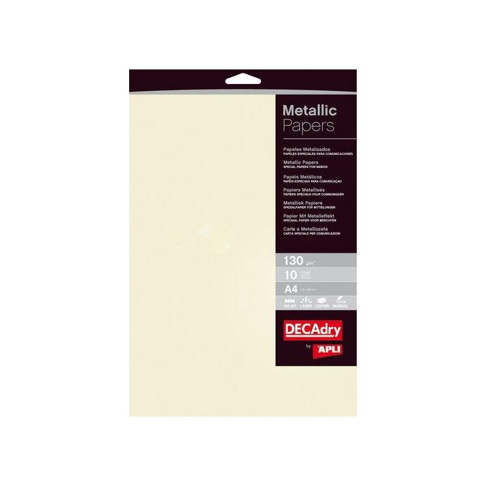 Papel Metalizado A4 Apli 130G 10H Champan