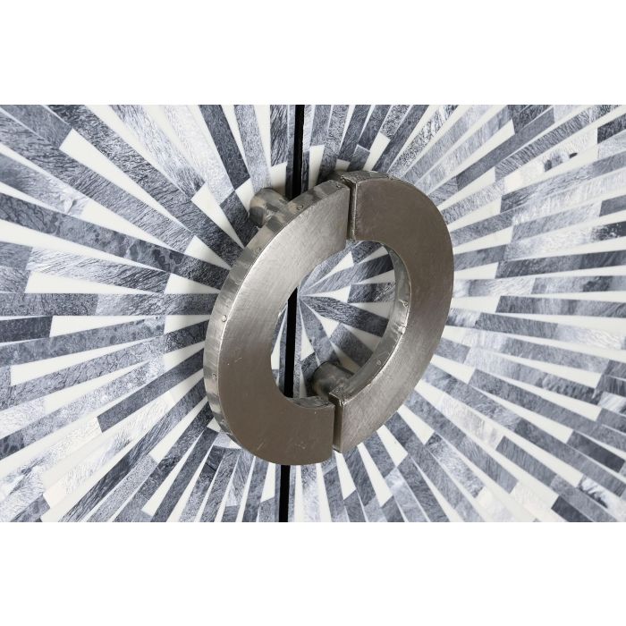 DKD Home Decor Aparador Moderno Negro Gris 2 Puertas 3 Estanterias 100 x 40 x 140 cm 5