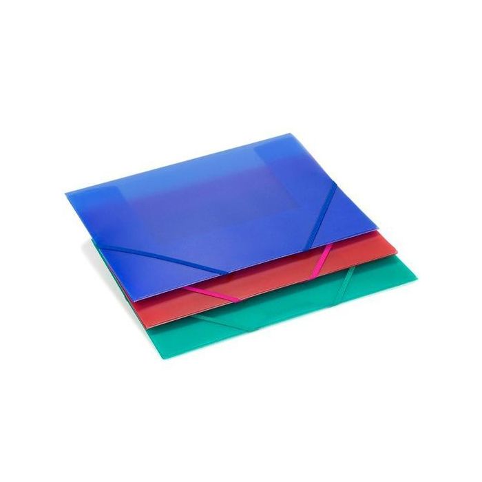 Carchivo Carpeta 3 Solapas Folio con Gomas PP Translúcido Azul Carchivo Carpeta 3 Solapas Folio con Gomas PP Translúcido Azul