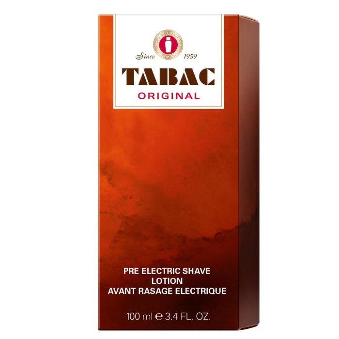 Tabac Original Pre Electric Shave Loción para Hombre, Afeitado en Seco Suave y Eficaz, Prepara el Vello y Refresca la Piel, 100 mL