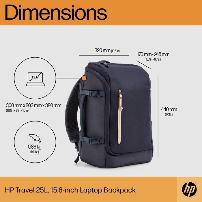 HP Mochila para Portátil Travel 25 Litros 15.6 Pulgadas Azul
