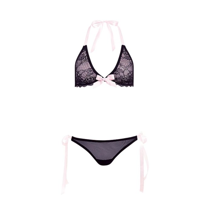 Conjunto de Lencería Barely Bare Negro (Talla única) 4