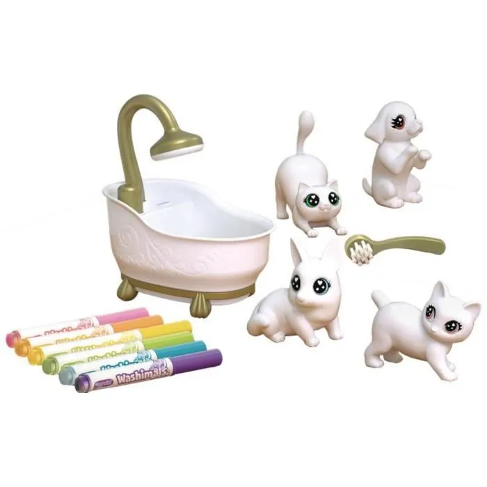 Juego Crayola Washimals Set Actividades Nueva Bañera Y 4 Mascotas (+4 Años) 1