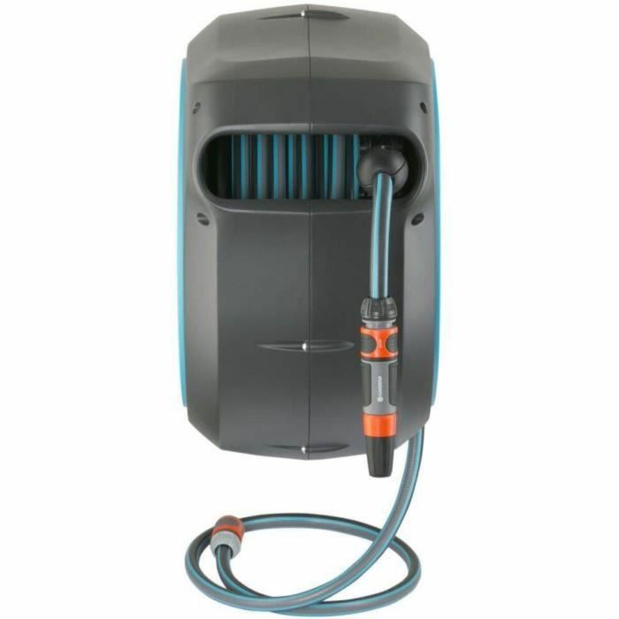 Gardena Enrollador manguera automático pared RollUp XL 35m 13mm rebobinado, anti-torsión, giro 180º, kit listo, borde blanco 3