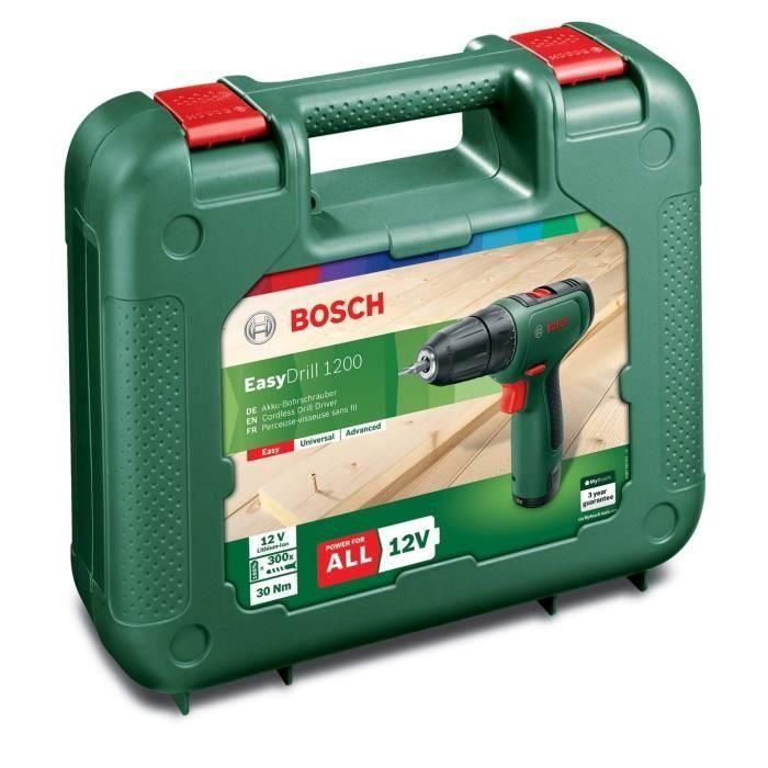 Bosch EasyDrill 1200 Taladro Inalámbrico con 20 Posiciones Par y Taladrado, 2 Velocidades, LED y 1 Batería 1.5 Ah 1 Bosch EasyDrill 1200 Taladro Inalámbrico con 20 Posiciones Par y Taladrado, 2 Velocidades, LED y 1 Batería 1.5 Ah 1