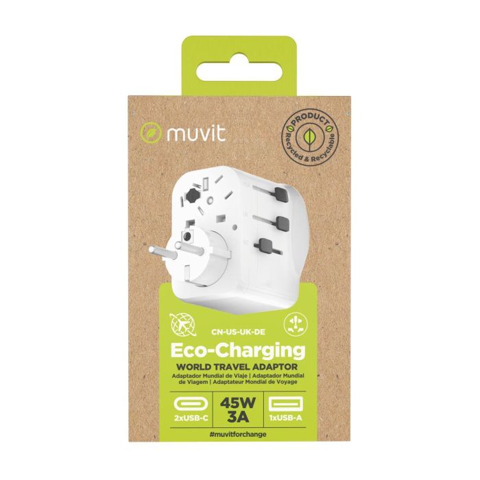 Ladrón de enchufe Muvit for Change Plástico 45 W 1