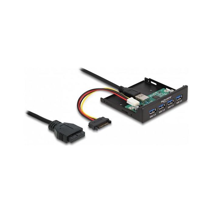 Delock 3.5" Interno USB 3.2 Gen 1 Hub 4 Puertos, 5 Gbit/s, VIA VL817, Panel E/S, Metal Negro 0 Delock 3.5" Interno USB 3.2 Gen 1 Hub 4 Puertos, 5 Gbit/s, VIA VL817, Panel E/S, Metal Negro 0
