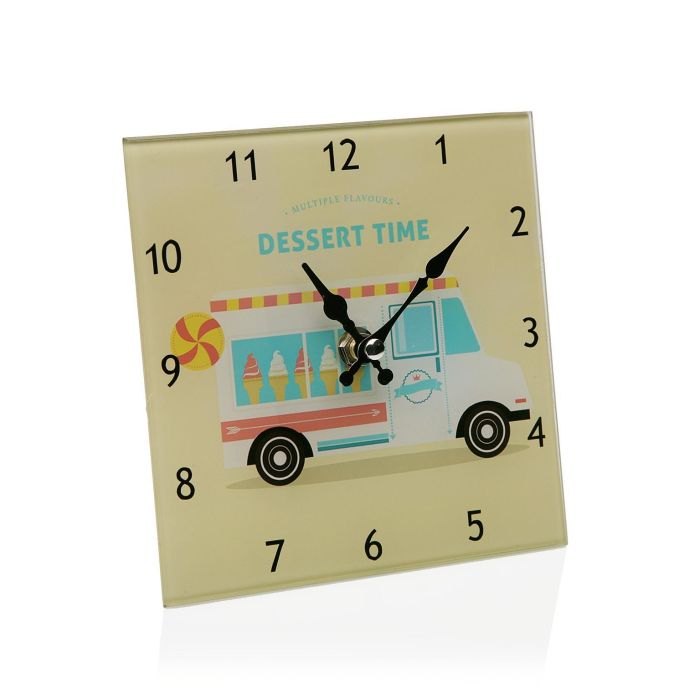 Reloj De Cristal Cuadrado 15Cm Versa (4 Unidades) Reloj De Cristal Cuadrado 15Cm Versa (4 Unidades)