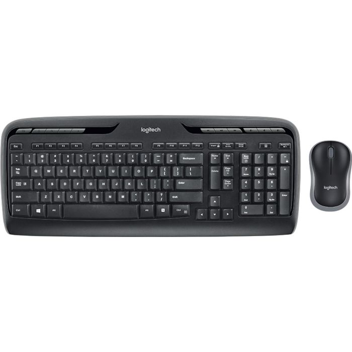 Logitech MK330 Combo Teclado y Ratón Inalámbricos con 11 Teclas Acceso Rápido, Teclas Silenciosas Perfil Bajo y Nano Receptor USB