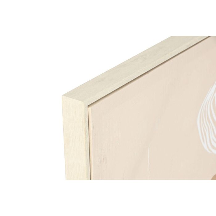 DKD Home Decor Cuadro Scandi Beige Blanco Chica Vestido Lienzo/PS (2 Unidades) 82.5 x 82.5 x 3.5 cm 3