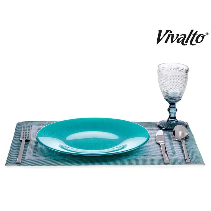 Plato Vidrio 27Cm Turquesa Vivalto (12 Unidades) 3 Plato Vidrio 27Cm Turquesa Vivalto (12 Unidades) 3