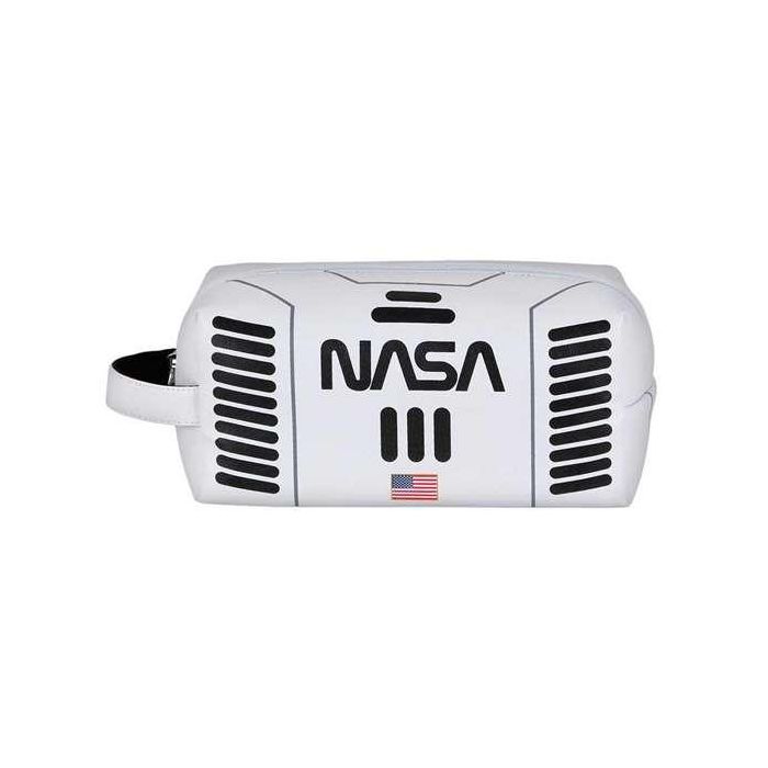 Karactermania Brick Plus Spaceship Neceser de Viaje con Compartimento con Cremallera, Forro Interior con Bolsillo y Asa Lateral, Blanco, 12x25x10 cm 6