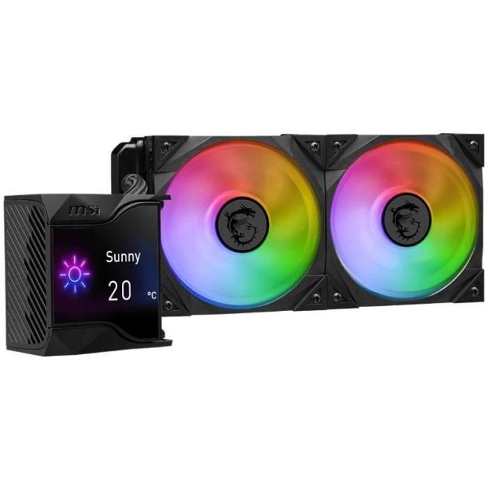 MSI MPG CORELIQUID D240 Kit de Refrigeración Líquida para Procesador, Negro, 2 Ventiladores, Compatible con LGA 1150/1151/1155/1156/1200/1700, AM4/AM5, TR4/sTRX4, 936-6A1611-003 1